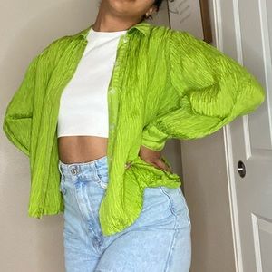 100% Silk Green Tunic